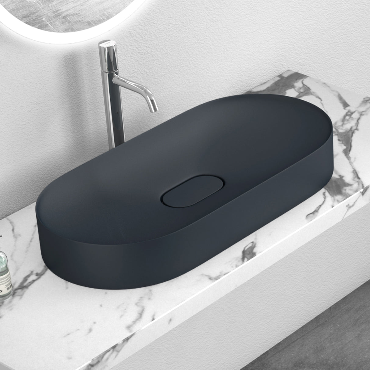 glasvilla lavabo sobre encimera cuenco de mineral compuesto incl. sellado nano Col826