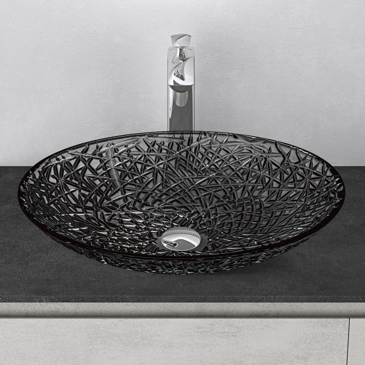 lavabo Glasvilla en verre, vasque à poser, lavabo ovale