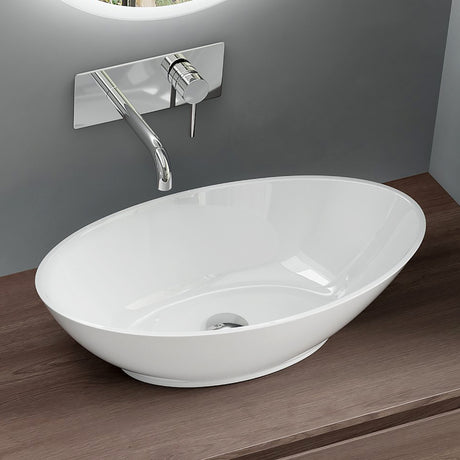 glasvilla lavabo de encimera lavabo cuenco mueble de baño de mineral ovalado Col807