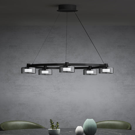 Suspension Glasvilla LED, lampe suspendue réglable avec câble, luminaire suspendu pour salle à manger, salon, chambre à coucher 