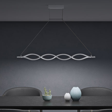 glasvilla Pendelleuchte 106cm LED Hängelampe Dimmbar mit Fernbedienung 3000K/4000K/6000K Verstellbares Kabel 60W Weiß Hängeleuchte für Esszimmer Wohnzimmer Schlafzimmer