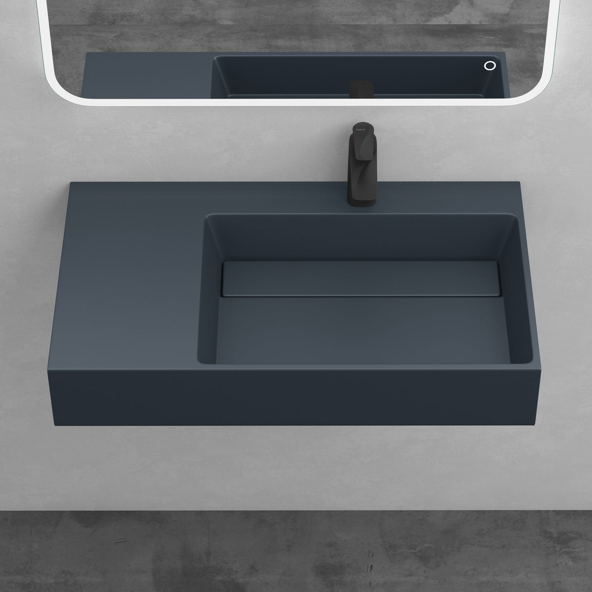 glasvilla Waschbecken Aufsatzwaschbecken Hängewaschbecken aus Mineralguss Col12