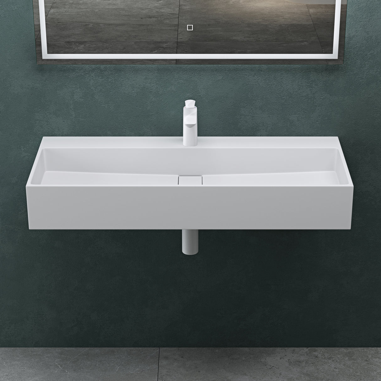 glasvilla Lavabo da Appoggio da Marmo Fuso Lavabo Bagno Sospeso Lavandino Bagno con Foro per la Rubinetteria Col6028