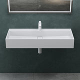 glasvilla Lavabo da Appoggio da Marmo Fuso Lavabo Bagno Sospeso Lavandino Bagno con Foro per la Rubinetteria Col6028