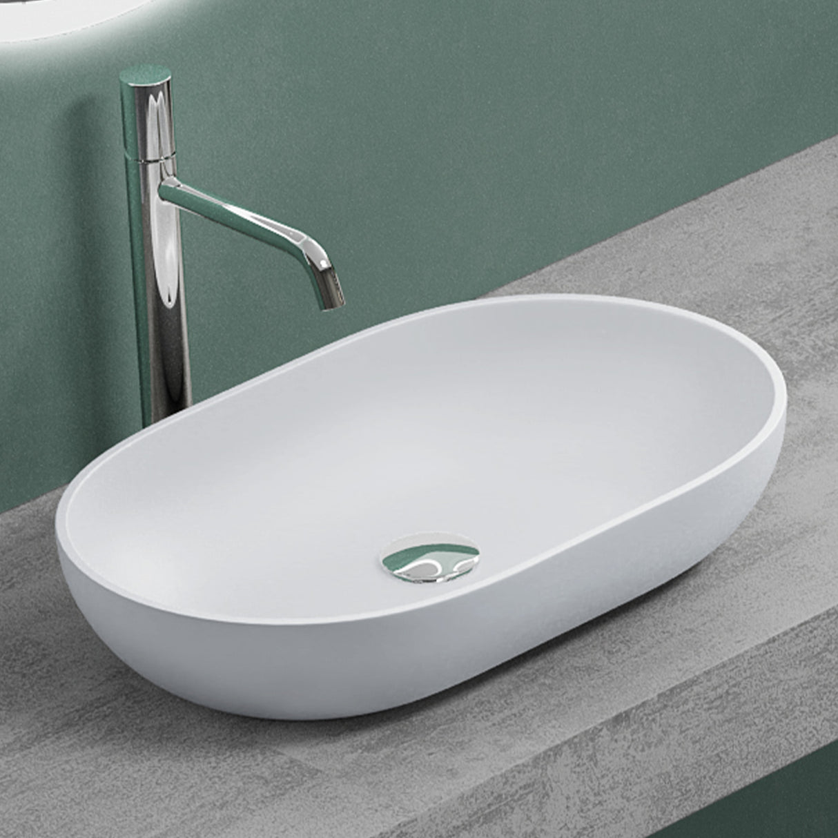 Lavabo Glasvilla, lavabo à poser en fonte minérale, vasque Col808