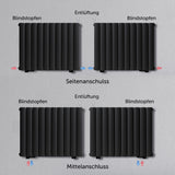 glasvilla Radiateur de Salle de Bain à Raccordement Central Plat et à Raccordement Latéral Radiateur à Panneau Chauffage de Salle de Bain Monocouche en Acier FV