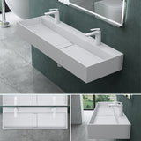 glasvilla Lavabo da Appoggio da Marmo Fuso Lavabo Bagno Sospeso Lavandino Bagno con Foro per la Rubinetteria Col6028