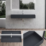 glasvilla Lavabo da Appoggio da Marmo Fuso Lavabo Bagno Sospeso Lavandino Bagno con Foro per la Rubinetteria Col6028