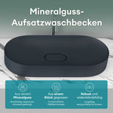 glasvilla Lavabo da Appoggio da Marmo fuso Lavandino Bagno con Rivestimento Nano Colossum826