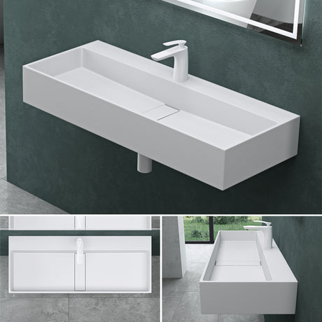 Lavabo Glasvilla Col6028 – Mineralguss con orificio para grifo, diseño y funcionalidad superior
