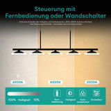 Suspension Glasvilla 72 cm, lampe LED dimmable avec télécommande, température de couleur 3000K/4000K/6000K, câble ajustable, 32 W, noir mat, idéale pour salle à manger, salon ou chambre.