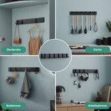 Patères murales Glasvilla sans perçage, porte-manteau mural, crochets muraux en acier inoxydable, barre porte-manteau, crochets Stalo-04+05 