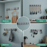 Patères murales Glasvilla sans perçage, porte-manteau mural, crochets muraux en acier inoxydable, barre porte-manteau, crochets Stalo-04+05 