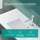 glasvilla Vasque à Encastrer Meuble Sous-Vasque Blanc Brillant en Céramique avec Revêtement NANO Rectangulaire Brüssel912