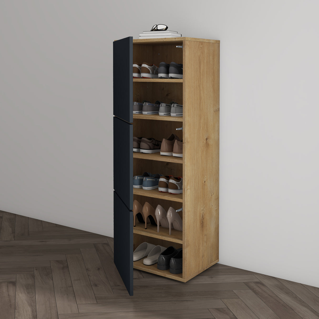 glasvilla Meuble à Chaussures Coffre à Chaussures avec 3 Compartiments LTH 45x36x120 cm Meuble à Chaussures 02