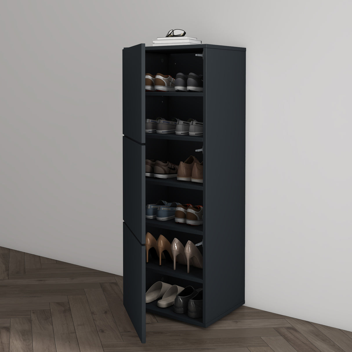 glasvilla Meuble à Chaussures Coffre à Chaussures avec 3 Compartiments LTH 45x36x120 cm Meuble à Chaussures 02
