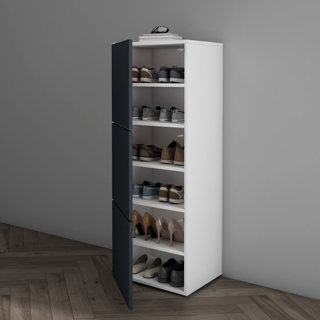 glasvilla Meuble à Chaussures Coffre à Chaussures avec 3 Compartiments LTH 45x36x120 cm Meuble à Chaussures 02