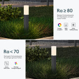 glasvilla Außenleuchte IP65 Wegeleuchte Außen | Pollerleuchte für Garten, 3000K Stehlampe Gartenlampe | Außenlampe Standleuchte 3W Deus Lumina