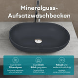 Lavabo Glasvilla, lavabo à poser en fonte minérale, vasque Col808