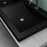 Lavabo Glasvilla, vasque encastrée, meuble sous-vasque, 2 vasques, en fonte minérale, rectangulaire, 2 trous de robinetterie, avec trop-plein, Col03