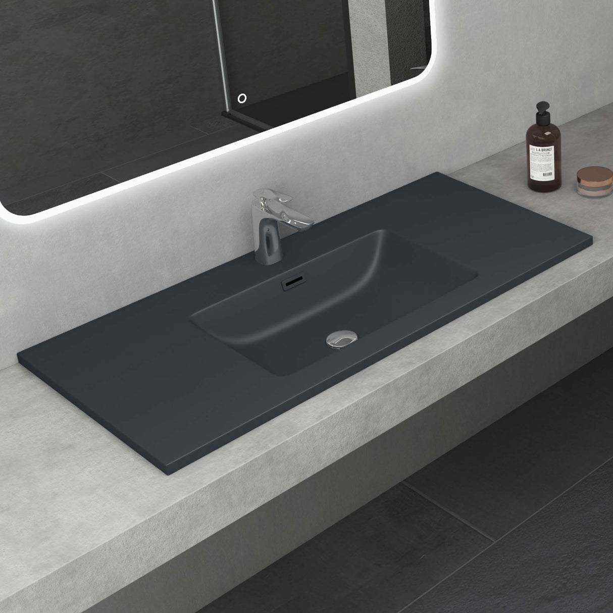 lavabo Glasvilla, lavabo encastré, meuble vasque, lavabo encastré en fonte minérale Col02