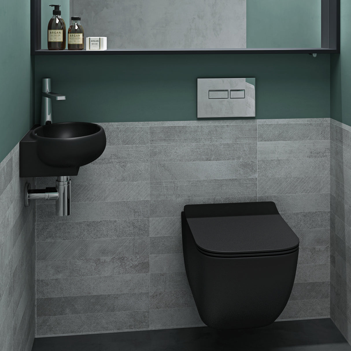 glasvilla Lavabo de invitados WC Lavabo de cerámica con NANO, BTH: 42x28x15cm, Brüssel001