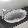 glasvilla Waschbecken Glas Aufsatzwaschbecken Glaswaschbecken Handwaschbecken Waschschale Oval Minerva08
