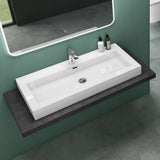 Lavabo Glasvilla Col18, lavabo suspendu, lavabo à poser, en fonte minérale, 1 trou de robinetterie, rectangulaire