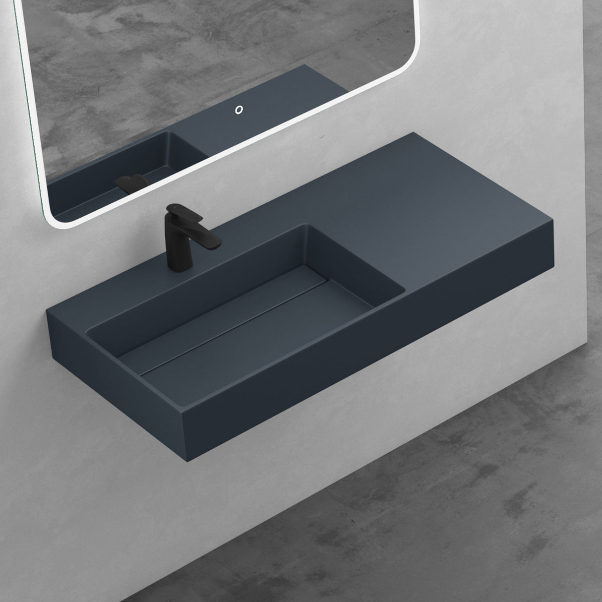 glasvilla Waschbecken Aufsatzwaschbecken Hängewaschbecken aus Mineralguss Col12