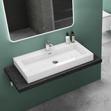 Lavabo Glasvilla Col18, lavabo suspendu, lavabo à poser, en fonte minérale, 1 trou de robinetterie, rectangulaire