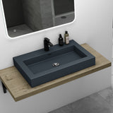 Lavabo Glasvilla Col18, lavabo suspendu, lavabo à poser, en fonte minérale, 1 trou de robinetterie, rectangulaire