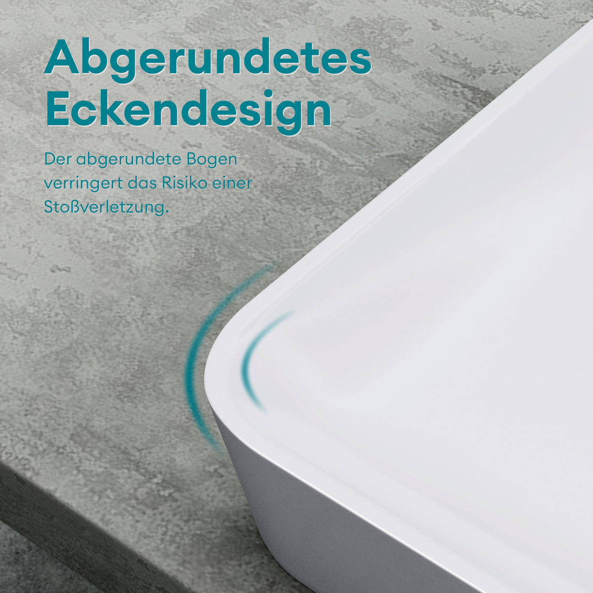 Vasque Glasvilla, vasque à poser en matériau minéral moulé, meuble-lavabo avec raccords DIN standard Col815