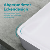 Vasque Glasvilla, vasque à poser en matériau minéral moulé, meuble-lavabo avec raccords DIN standard Col815