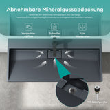 Lavabo Glasvilla Col19 Mineralguss moderno con válvula incluida
