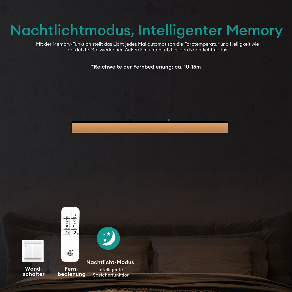 pendelleuchte LED colgante regulable con control remoto cable ajustable lámpara colgante para comedor sala de estar dormitorio