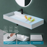 glasvilla Lavabo Bagno Sospeso da Marmo Fuso Lavandino Bagno a Parete Lavabo Rettangolare Colossum630