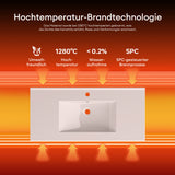 glasvilla Vasque à Encastrer Meuble Sous-Vasque Blanc Brillant en Céramique avec Revêtement NANO Rectangulaire Brüssel912