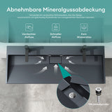 Lavabo Glasvilla Col19 Mineralguss moderno con válvula incluida