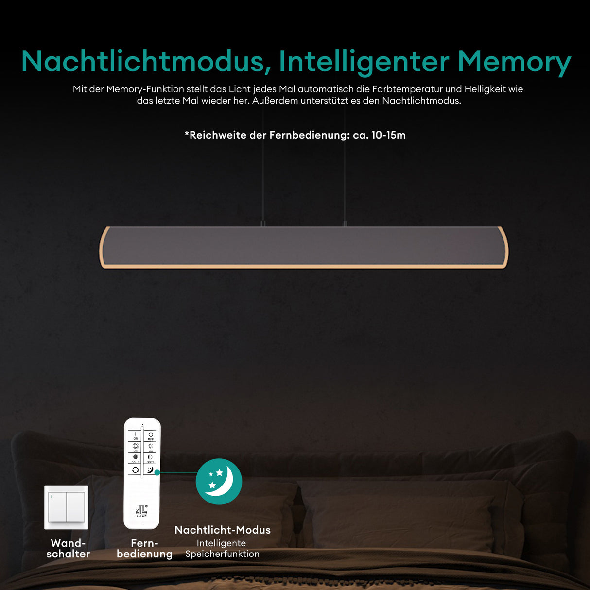 pendelleuchte LED colgante regulable con control remoto cable ajustable lámpara colgante para comedor sala de estar dormitorio