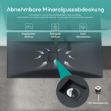 Lavabo Glasvilla, lavabo suspendu, lavabo à poser en matériau minéral moulé, Col810