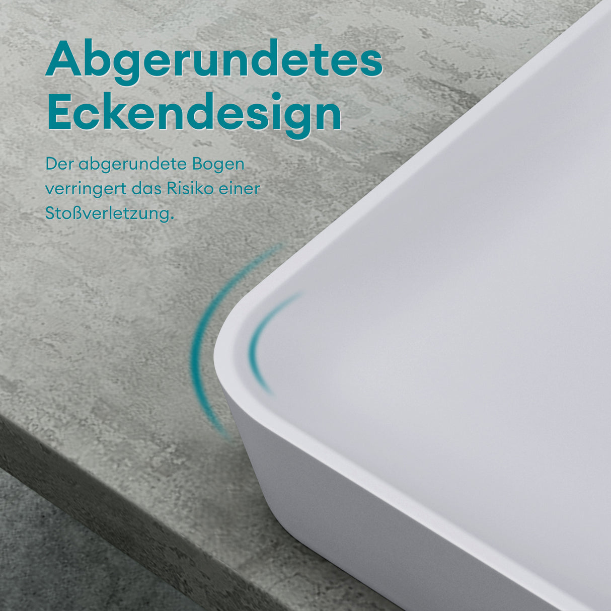 Vasque Glasvilla, vasque à poser en matériau minéral moulé, meuble-lavabo avec raccords DIN standard Col815