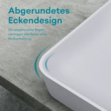 Vasque Glasvilla, vasque à poser en matériau minéral moulé, meuble-lavabo avec raccords DIN standard Col815