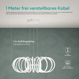 glasvilla Pendelleuchte Esstisch, 61cm LED Moderne Hängelampe Sandweiß, stufenlos dimmbar 3000K–6000K, höhenverstellbare Design 120W Esstischlampe mit Fernbedienung & Wandschalter Nuvora05