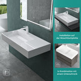 glasvilla Waschbecken Aufsatzwaschbecken Hängewaschbecken aus Mineralguss Col12