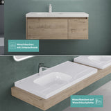 Lavabo encastré Glasvilla blanc brillant, meuble vasque rectangulaire en fonte minérale Col3601