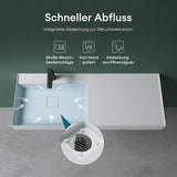 glasvilla Waschbecken Aufsatzwaschbecken Hängewaschbecken Mineralguss Rechteckig Waschplatz Col630