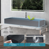 glasvilla Lavabo da Appoggio da Marmo Fuso Lavabo Bagno Sospeso Lavandino Bagno con Foro per la Rubinetteria Col6028