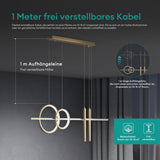 Suspension Glasvilla 100 cm, lampe LED suspendue, design linéaire, 3000K/4000K/6000K, câble réglable, 38W, idéale pour salle à manger, salon ou chambre.