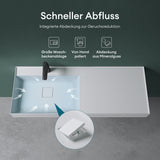 glasvilla Lavabo Bagno Sospeso da Marmo Fuso Lavandino Bagno a Parete Lavabo Rettangolare Colossum630