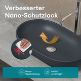 Lavabo Glasvilla, lavabo à poser en fonte minérale, vasque Col808